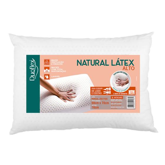 Imagem de Travesseiro Duoflex Natural Latex Alto 50x70x16