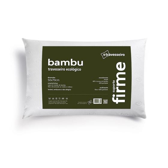 Imagem de Travesseiro Ecológico Antiácaro Bambu 50x70cm - O Travesseiro