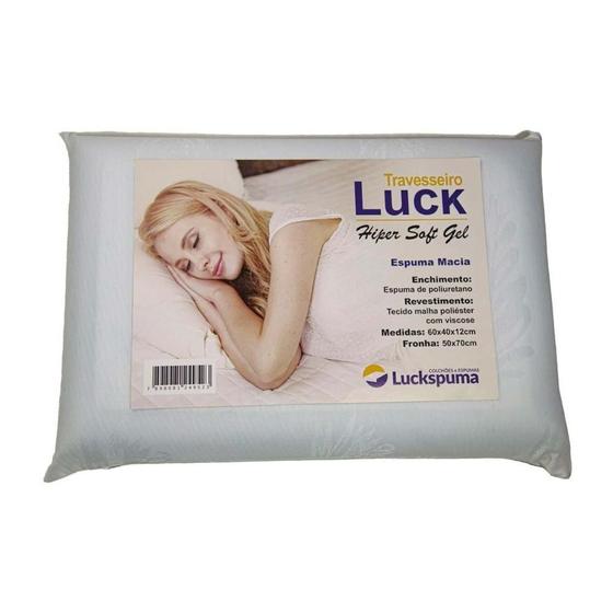 Imagem de Travesseiro Espuma Luck Hiper Soft Gel (60x40x12) - Luckspuma