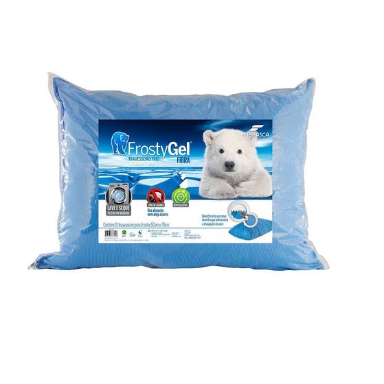 Travesseiro Frostygel Fibra Lavavel Fibrasca AntiÁcaro Noites mais frescas Menor preço em Travesseiro Frostygel Fibra Lavavel Fibrasca AntiÁcaro Noites mais frescas