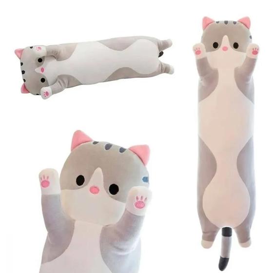 Imagem de Travesseiro Gato de Pelucia Infantil Abracar Almofada Grande  Dm Toys 