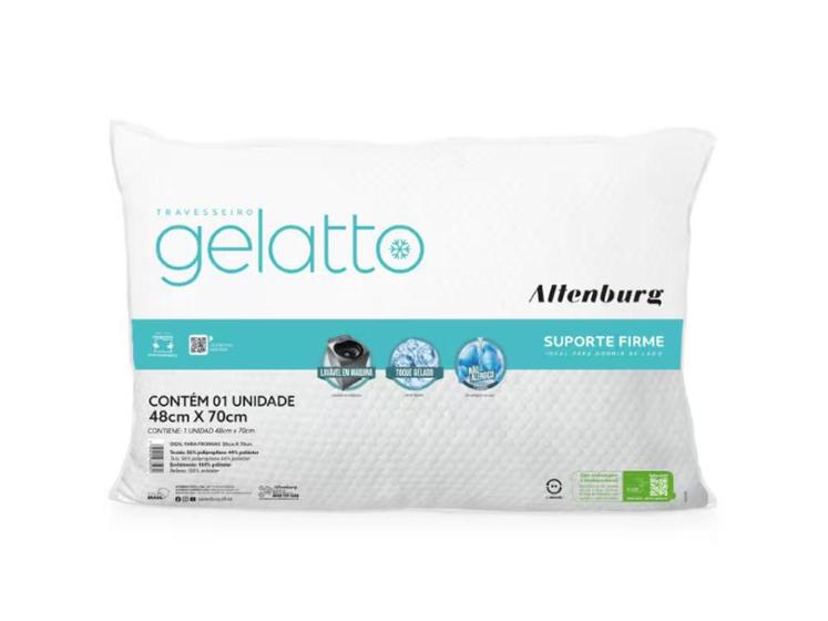 Travesseiro Gelatto Altenburg 48x70cm Toque Gelado Firme Menor preço em Travesseiro Gelatto Altenburg 48x70cm Toque Gelado Firme