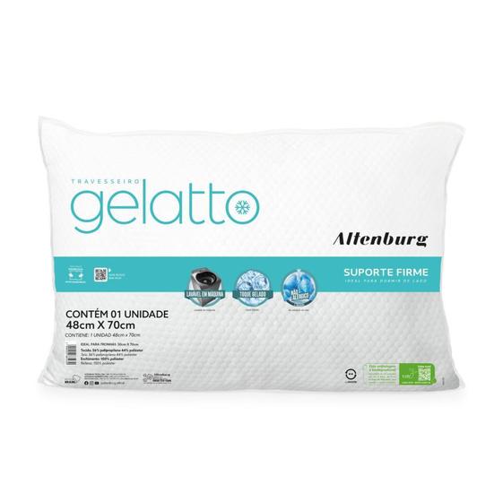 Imagem de Travesseiro Gelatto Altenburg Toque Gelado Extra Macio Firme Antialérgico 48x70cm