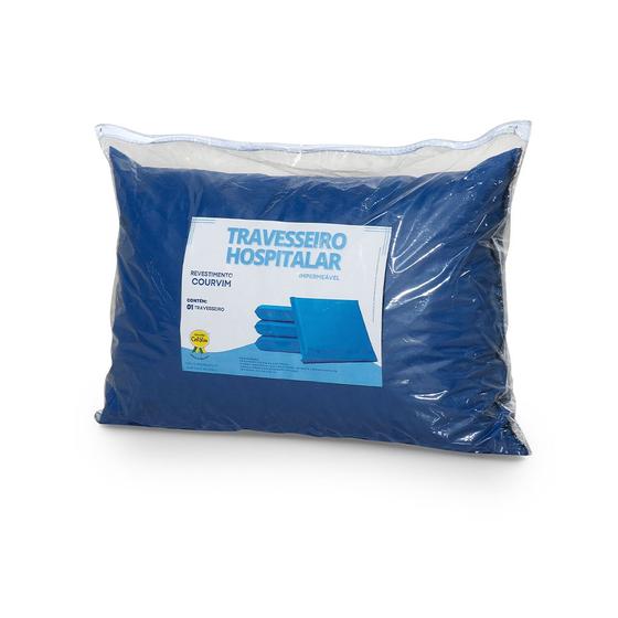 Imagem de Travesseiro Hospitalar Impermeável 60x40x10cm em Revestimento Courvim
