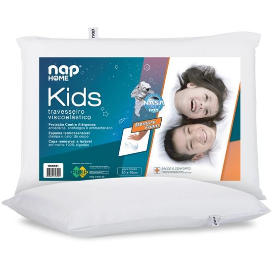 Imagem de Travesseiro Kids Infantil Espuma Nasa Viscoelástica Antiácaro Nap TRINK01