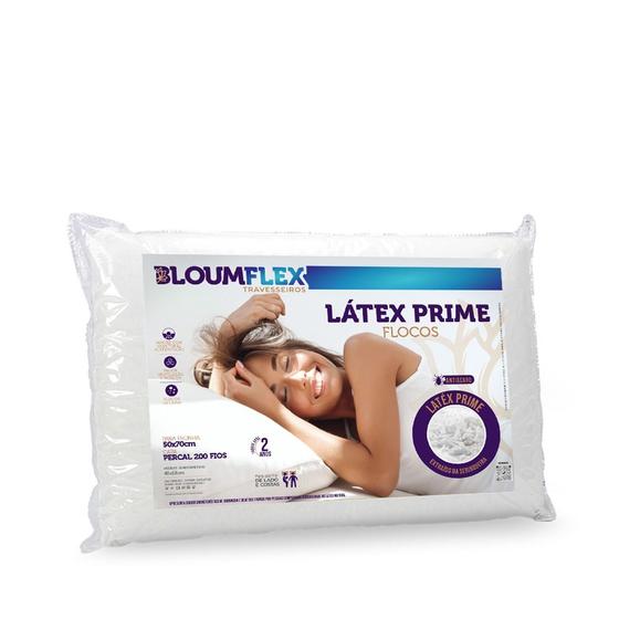 Imagem de Travesseiro Látex Prime Flocos - BloumFlex