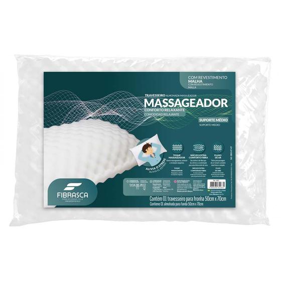 Travesseiro Massageador Suporte Médio 50X70 Fibrasca Menor preço em Travesseiro Massageador Suporte Médio 50X70 Fibrasca