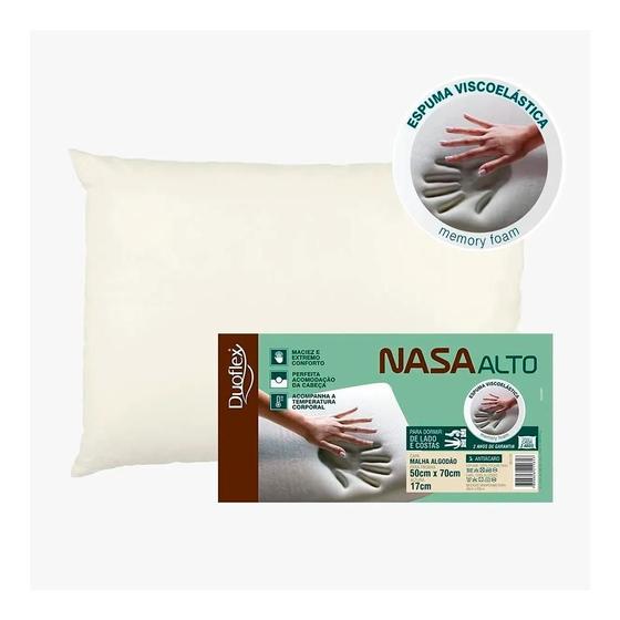 Menor preço em Travesseiro Nasa Alto Antiácaro Duoflex 50x70x17