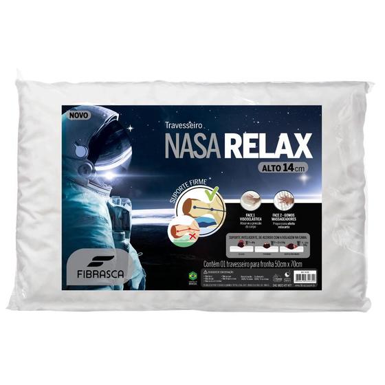 Travesseiro Nasa Alto Relax UP Max Dupla Face Gomos Massageadores Altura 14cm - Fibrasca Menor preço em Travesseiro Nasa Alto Relax UP Max Dupla Face Gomos Massageadores Altura 14cm - Fibrasca