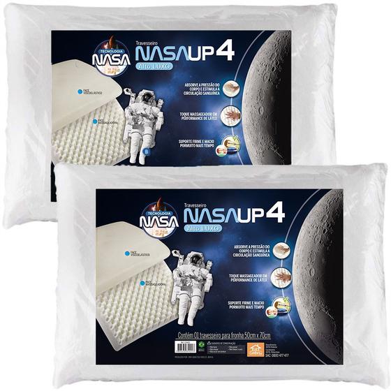 Imagem de Travesseiro Nasa  Alto Up4  14cm Altura - Fibrasca- Kit c/2