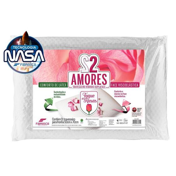 Travesseiro Nasa Fibrasca Toque de Rosas Dois Amores Menor preço em Travesseiro Nasa Fibrasca Toque de Rosas Dois Amores