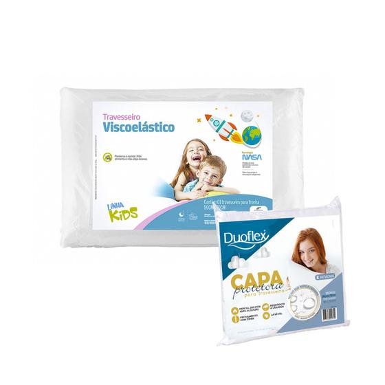 Imagem de Travesseiro Nasa Infantil 8cm Macio Com Capa Impermeável