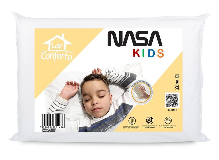 Imagem de Travesseiro Nasa Kids 100% Viscoelástico 8 cm Altura - Lar Conforto