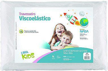 Imagem de Travesseiro Nasa Kids Viscoelástico 50x70cm Para Crianças Entre 2 e 8 Anos - Fibrasca
