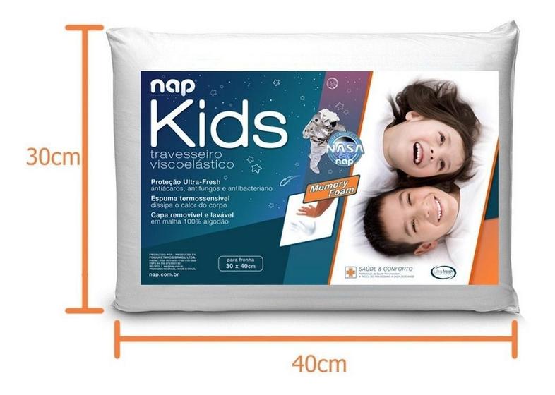 Imagem de Travesseiro Nasa Kids Viscoelástico Antiácaro Nap