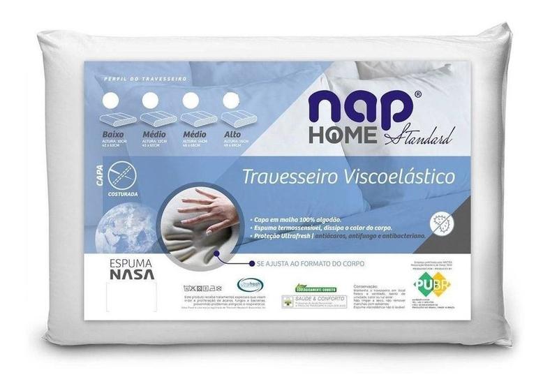 Imagem de Travesseiro Nasa Nap Perfil Médio 14cm Capa Algodão