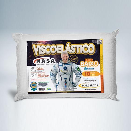 Imagem de Travesseiro Nasa Viscoelástico Extra Baixo 10cm  MarcBrayn