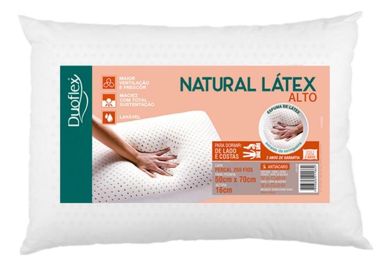 Imagem de Travesseiro Natural Latex Alto 16cm Tradicional Duoflex Confortável