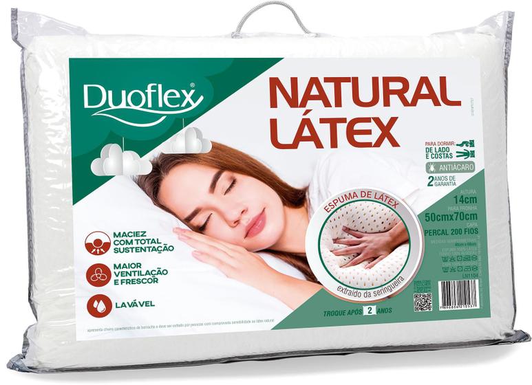 Imagem de Travesseiro Natural Látex Duoflex 50x70x14cm