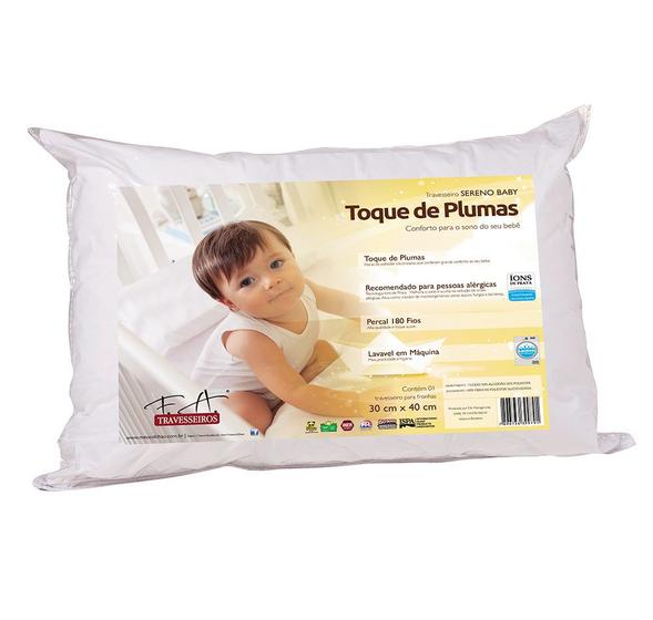 Imagem de Travesseiro para Bebê Conforto de Plumas Percal 180 Fios Lavável 30x40cm