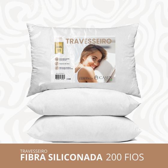 Imagem de Travesseiro Percal 200 Fios Toque Macio Fibra Siliconada Premium Casen