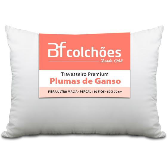Imagem de Travesseiro Premium de Fibra conforto extra tipo Pluma Pena de Ganso Ecológica 50x70cm BF Colchões