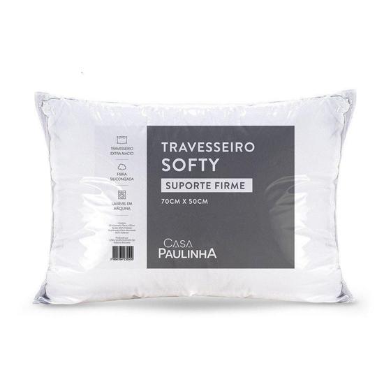 Travesseiro Softy Suporte Firme 70 X 50Cm Fibra Siliconizada Menor preço em Travesseiro Softy Suporte Firme 70 X 50Cm Fibra Siliconizada