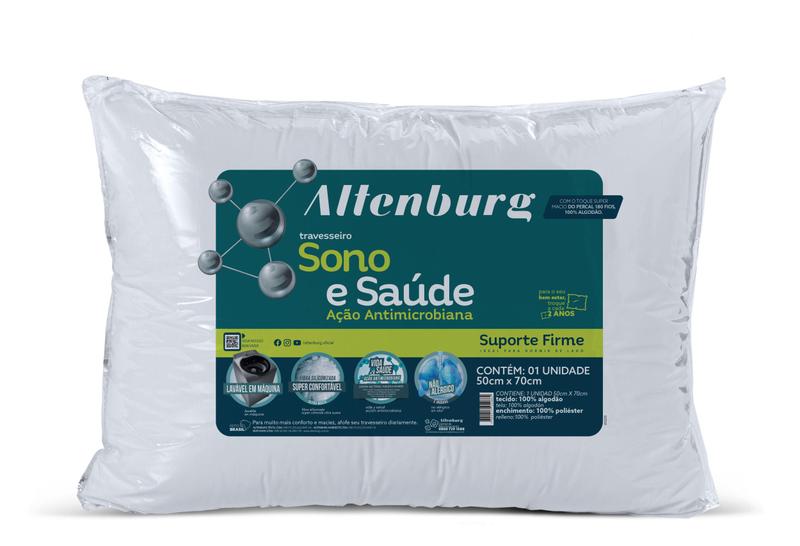 Travesseiro Sono E Saúde Altenburg Suporte Firme 100% Algodão Antialérgico Lavável 50cm x 70cm Menor preço em Travesseiro Sono E Saúde Altenburg Suporte Firme 100% Algodão Antialérgico Lavável 50cm x 70cm
