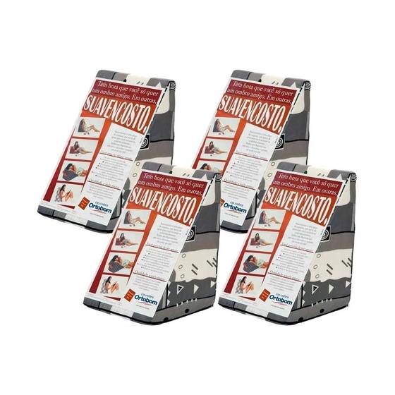 Imagem de Travesseiro Suavencosto Triangular Sleep Anatômico Kit c/ 4 Un (55x40x40) - Ortobom