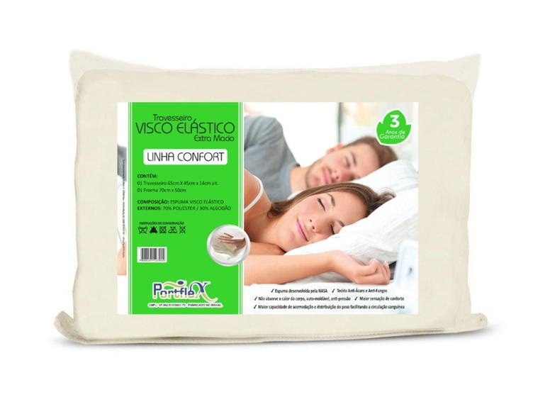 Travesseiro Visco Elástico - Portflex Menor preço em Travesseiro Visco Elástico - Portflex