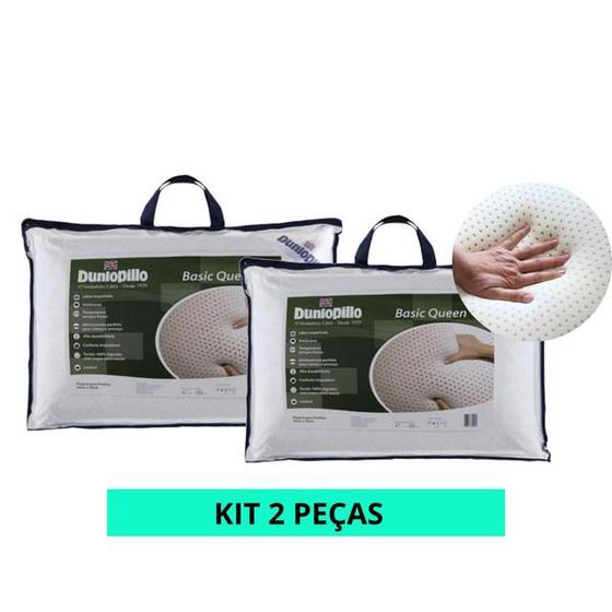 Travesseiros Dunlopillo Basic Queen (Kit 2 peças) Látex Natural