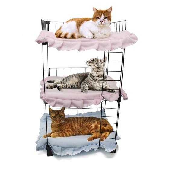 Imagem de Treliche Beliche Cama para Gatos Pet Aramada 75x40cm com Colchonete Soft