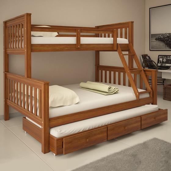 Treliche Com Gavetas Cama Casal Solteiro De Madeira Flex Exclusivo Totalità