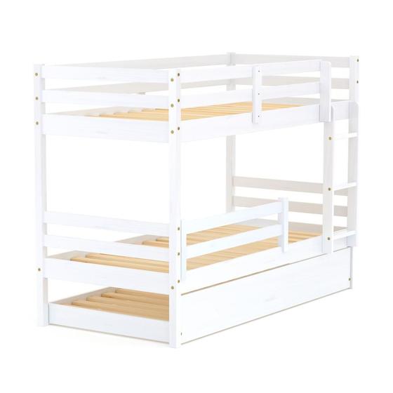 Imagem de Treliche Solteiro Slim com Grade de Proteção Madeira Maciça Branco Housin