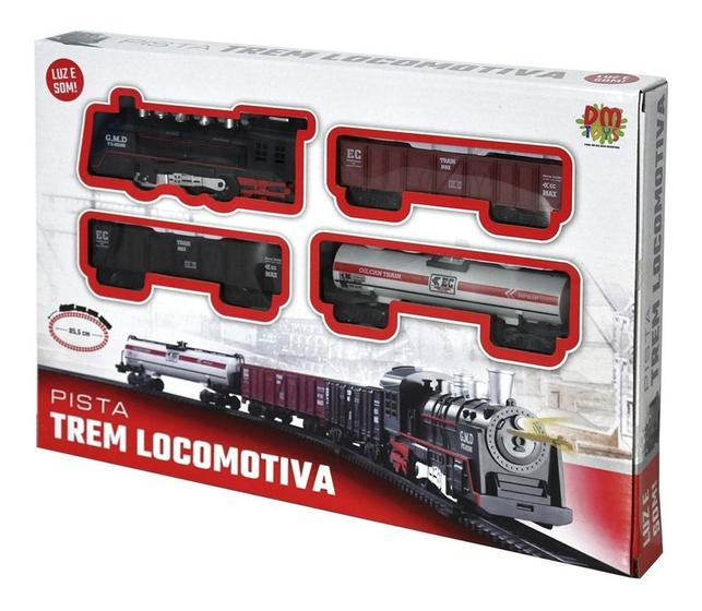 Imagem de Trem Brinquedo Trenzinho Pista 85,5cm Locomotiva Luz e Som