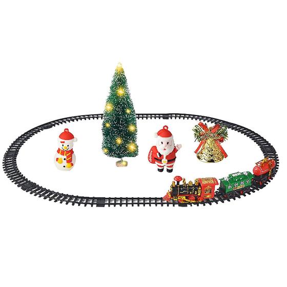 Imagem de Trem Elétrico de Natal Miniatura com Luzes - Brinquedo Infantil