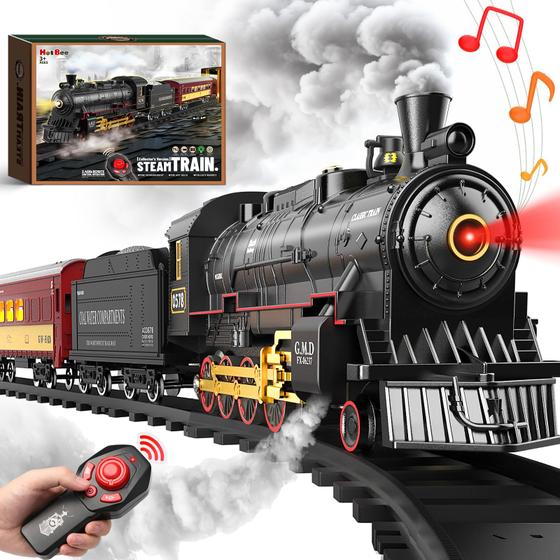 Imagem de Trem Elétrico Hot Bee com Controle Remoto - Locomotiva a Vapor - Presente de Natal