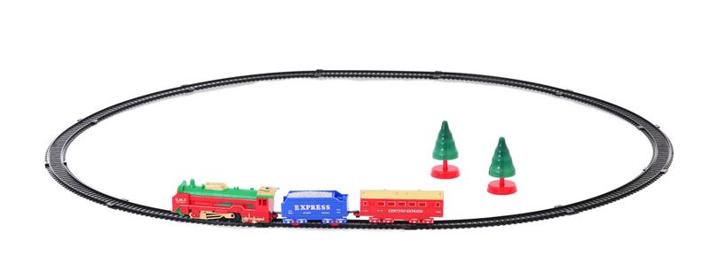 Imagem de Trem Locomotiva Decoração para o Natal 3 Vagões Anda sobre Trilhos
