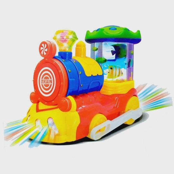 Imagem de Trem Musical Fish Brinquedo Infantil com Luzes Aquário