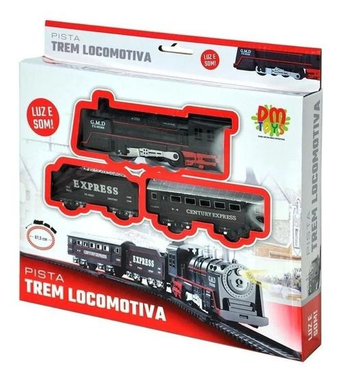 Imagem de Trem Trenzinho Locomotiva De Brinquedo Com Pista Som E Luz
