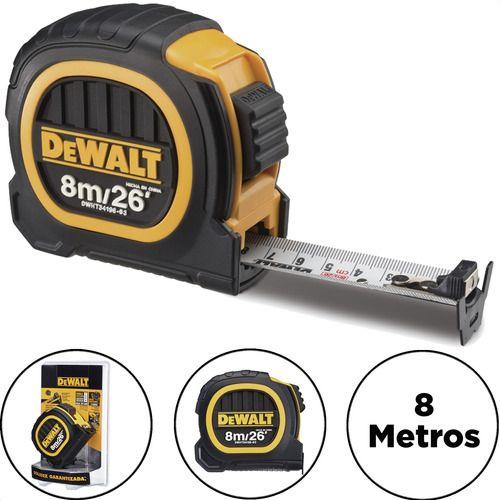 Imagem de Trena 8 Metros Duo Emborrachada 26” Polegadas Com Trava DWHT34196L DeWalt