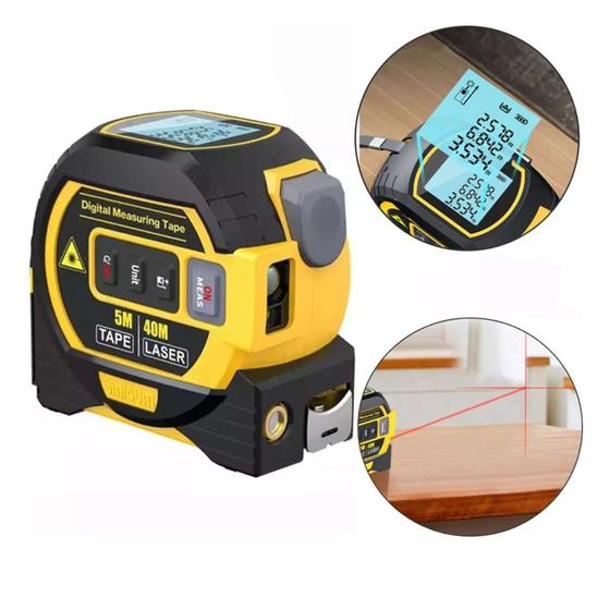 Imagem de Trena A Laser Digital Multifuncional Fita Métrica 3 Em 1