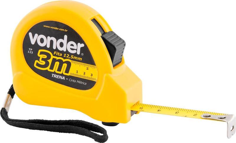 Trena aço 3mx12,5mm curta - Vonder Menor preço em Trena aço 3mx12,5mm curta - Vonder
