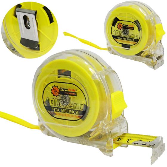 Imagem de Trena automatica com ponta imantada e 2 travas 10mx25mm