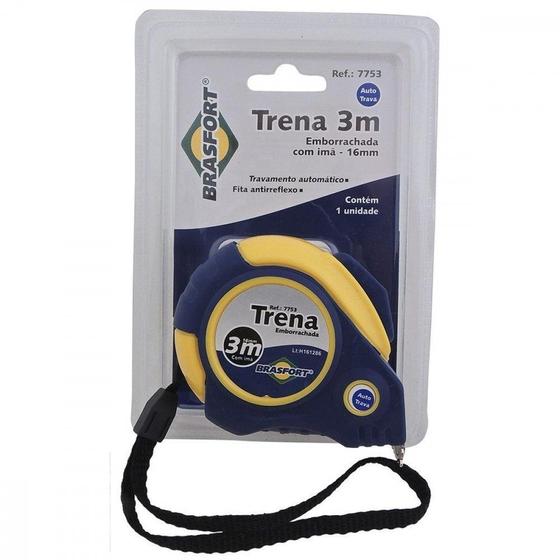 Imagem de Trena Brasfort Auto-Trava Emborrachada 3M/16Mm 7753