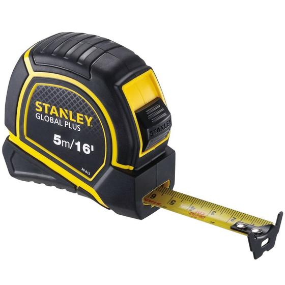 Imagem de Trena com fita de aço 19 mm x 5 m com trava - GLOBAL PLUS - Stanley