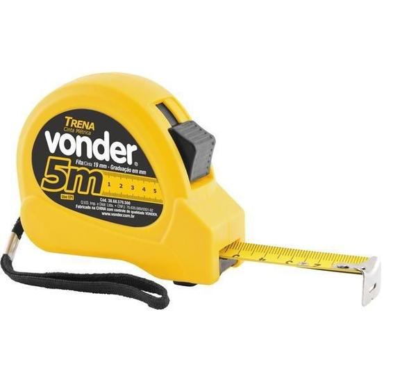 Imagem de Trena Curta De Aço 5 M X 19 Mm Vonder