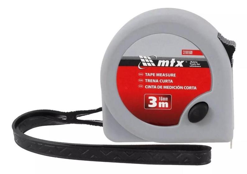 Imagem de Trena Curta Fine 3m X 16mm Estojo De Plástico Mtx