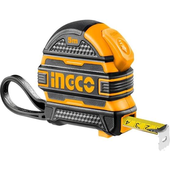Imagem de Trena de 5m Emborrachada com Botão Duplo Ingco 5m x 19mm