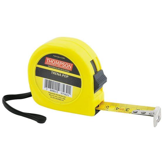 Imagem de Trena de Aço Pop com Trava e Alça para Transporte 10 m x 25 mm Thompson